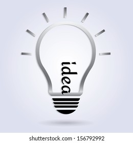 Light bulb idea concept template. Vector illustration.