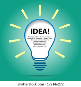 Light bulb idea concept template. Vector illustration.