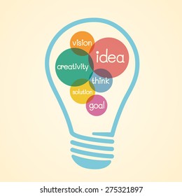 Light bulb idea concept template. Vector illustration