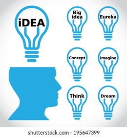 Light bulb idea concept template.idea bulb icon. Vector illustration.