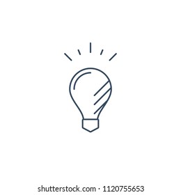 Light bulb idea concept, vector mono line icon design