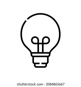 Light bulb idea concept vector icon. Lightbulb with rays glowing icon