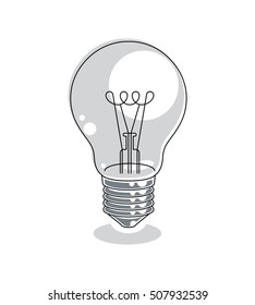 Light bulb idea concept vector illustration isolated on white background.