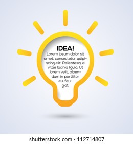 Light bulb idea conceptual template for your design. Vector illustration.