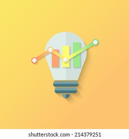 Light bulb idea conceptual template for your design. Vector illustration.