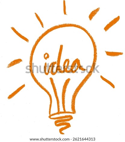 Light Bulb Idea Crayon Chalk Drawing Vector