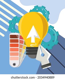 light bulb idea creative design icon