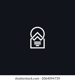 light bulb idea, creative, technology icon logo vector 