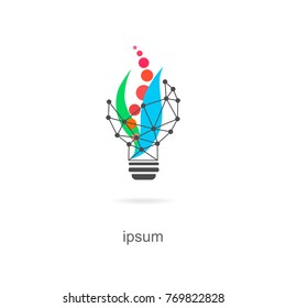 Light bulb - idea, creative, technology icons. trendy abstract, vibrant and colorful icon, element logo