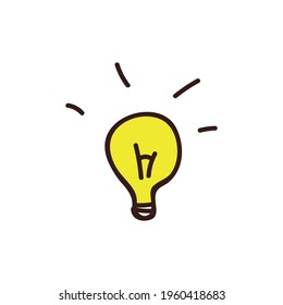 Light bulb, idea, doodle, vector illustration on a white background.