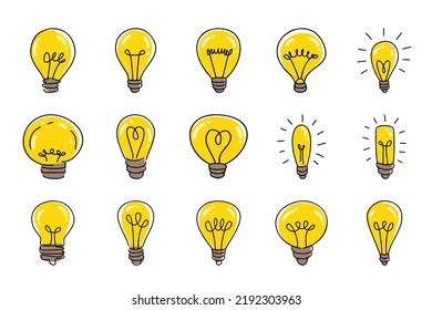 idea de bombilla de luz dibujar doodle 