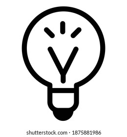 Light Bulb Idea Flat Icon Isolated On White Background