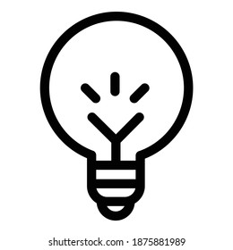 Light Bulb Idea Flat Icon Isolated On White Background