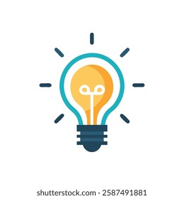 Light Bulb Idea Flat Icon Design