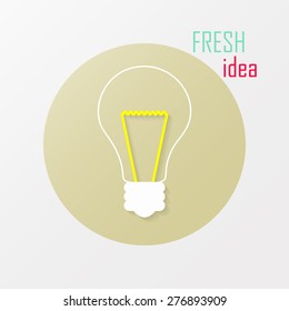 Light bulb idea. Fresh idea art design. Vector design template