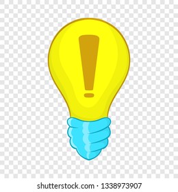 Light bulb idea icon in cartoon style isolated on background for any web design 