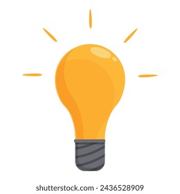 Light bulb idea icon cartoon vector. Goal mindset. Success symbol left