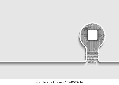 Light bulb idea icon with circuit board inside