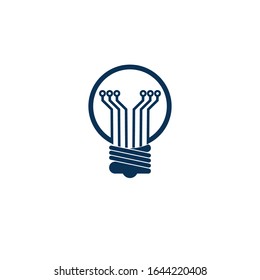 Icono de la idea de la bombilla con la tarjeta de circuitos dentro.