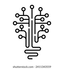 Light bulb idea icon with circuit board inside. Concept of Business idea