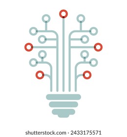 Light bulb idea icon with circuit board inside. Concept of Business idea
