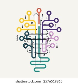 Light bulb idea icon with circuit board inside. Concept of Business idea