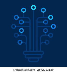 Light bulb idea icon with circuit board inside. Concept of Business idea
