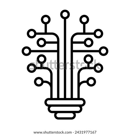 Light bulb idea icon with circuit board inside. Concept of Business idea