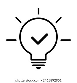 A light bulb of an idea. The light bulb icon has a flat design.