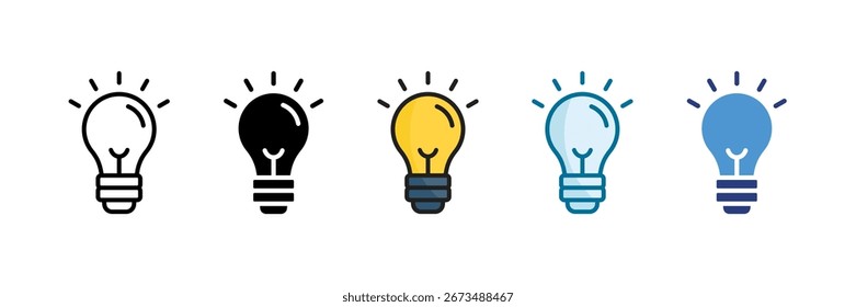 Light Bulb Idea Icon Set Multiple Style Collection