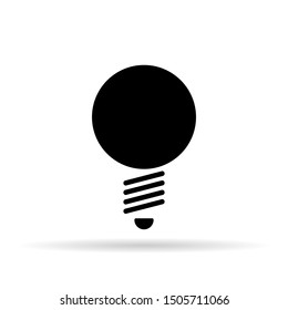 Light bulb or idea icon with shadow. Minimalism style. Vector illustration. EPS 10