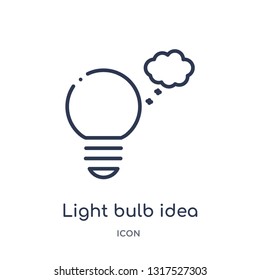 light bulb idea icon from technology outline collection. Thin line light bulb idea icon isolated on white background.