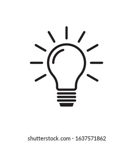 Light bulb, idea icon vector on white background