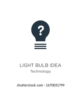 Light bulb idea icon vector. Trendy flat light bulb idea icon from technology collection isolated on white background. Vector illustration can be used for web and mobile graphic design, logo, eps10