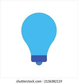 Light bulb idea icon vector graphic illustration in blue