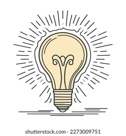 Light Bulb Idea Icon. Vector Illustration
