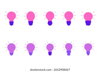 Design de Conjunto de Ilustração de Ideia de Lâmpada
