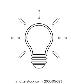 Light bulb or idea and inspiration simple icon Electric light energy concept