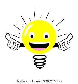 light bulb idea. lamp character