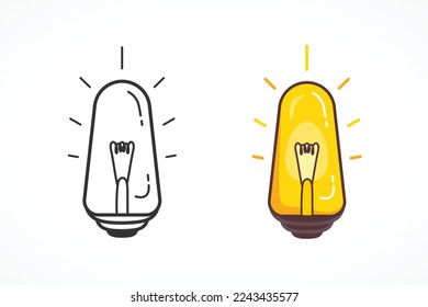 Light bulb idea lamp icon