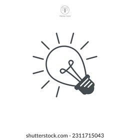 light bulb, idea, lamp Icon symbol template for graphic and web design collection logo vector illustration
