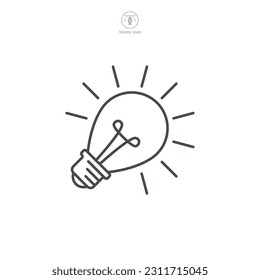 light bulb, idea, lamp Icon symbol template for graphic and web design collection logo vector illustration