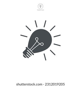 Glühbirne, Idee, Lampensymbol Symbol-Vorlage für Grafik- und Webdesign-Kollektion Logo Vektorgrafik