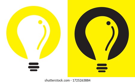 Light bulb idea lamp illumination innovation logo icon vector