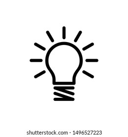 light bulb, idea, lamp outline icon vector
