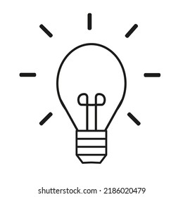 Glühbirne, Idee, Lampenumriss, Vektorsymbol