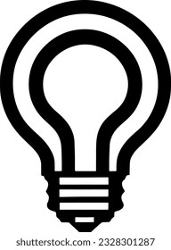 Glühbirne, Idee, Lampenumriss, Vektorsymbol