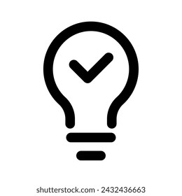 light bulb, idea, lamp outline icon vector. eps 10