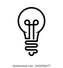 bombilla de luz, idea, vector de icono de contorno de lámpara. eps 10