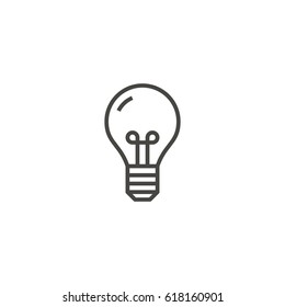 bombilla, idea, icono de contorno de lámpara vectorial